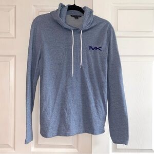 Michael Kors Men’s Light Blue Knit Hooded Long sleeve shirt